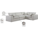 Meridian Comfy Cream Linen Textured Fabric Modular Sectional IMAGE 10