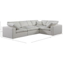 Meridian Comfy Cream Linen Textured Fabric Modular Sectional IMAGE 11