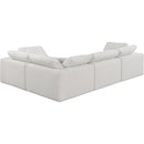 Meridian Comfy Cream Linen Textured Fabric Modular Sectional IMAGE 3