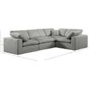 Meridian Comfy Grey Linen Textured Fabric Modular Sectional IMAGE 11