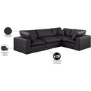 Meridian Comfy Black Vegan Leather Modular Sectional IMAGE 10