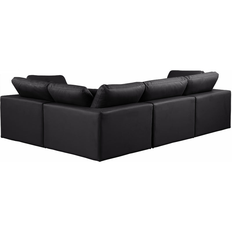Meridian Comfy Black Vegan Leather Modular Sectional IMAGE 3