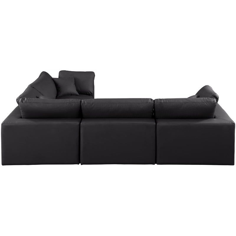 Meridian Comfy Black Vegan Leather Modular Sectional IMAGE 5