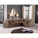 Meridian Comfy Brown Vegan Leather Modular Sectional IMAGE 2