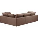 Meridian Comfy Brown Vegan Leather Modular Sectional IMAGE 3