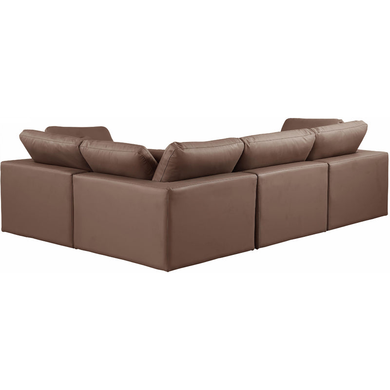 Meridian Comfy Brown Vegan Leather Modular Sectional IMAGE 3