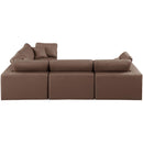 Meridian Comfy Brown Vegan Leather Modular Sectional IMAGE 5