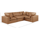 Meridian Comfy Cognac Vegan Leather Modular Sectional IMAGE 11