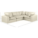 Meridian Comfy Cream Vegan Leather Modular Sectional IMAGE 11