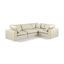 Meridian Comfy Cream Vegan Leather Modular Sectional IMAGE 1
