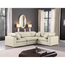 Meridian Comfy Cream Vegan Leather Modular Sectional IMAGE 2