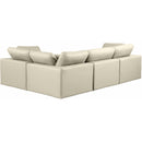 Meridian Comfy Cream Vegan Leather Modular Sectional IMAGE 3