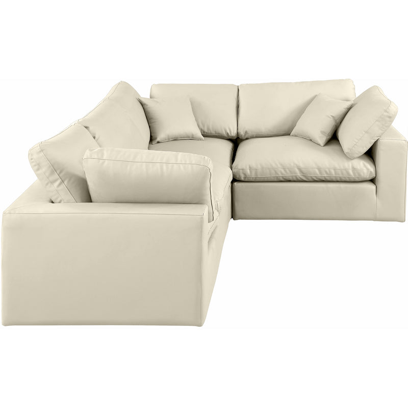 Meridian Comfy Cream Vegan Leather Modular Sectional IMAGE 4