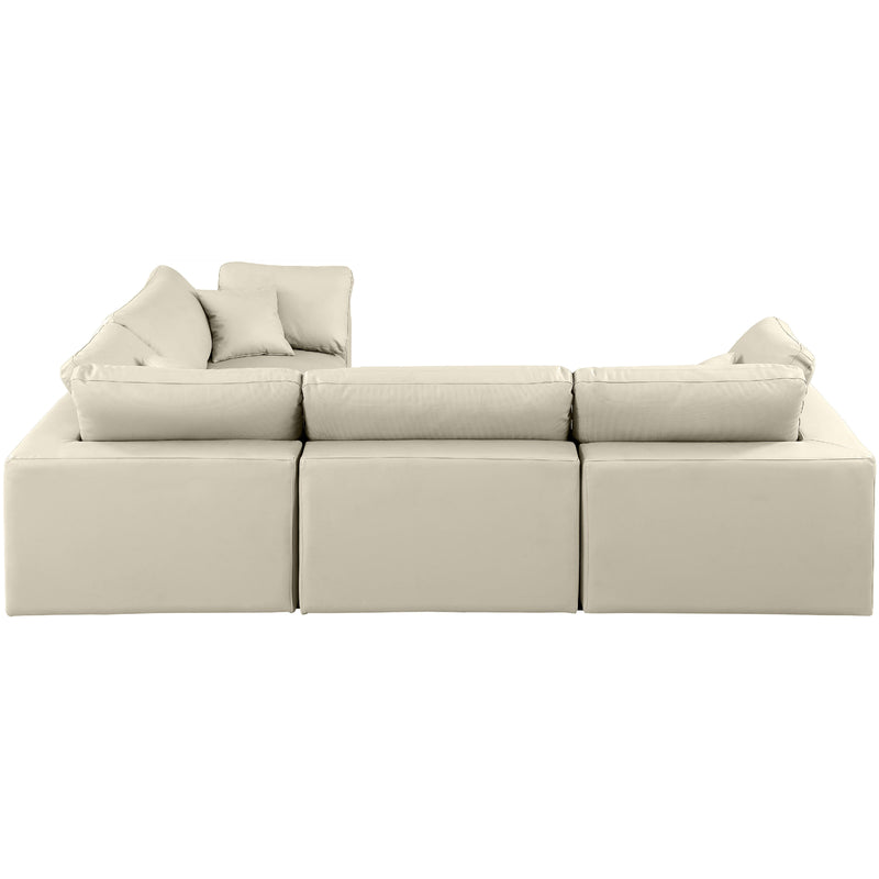 Meridian Comfy Cream Vegan Leather Modular Sectional IMAGE 5