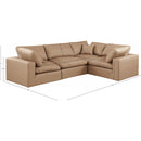 Meridian Comfy Tan Vegan Leather Modular Sectional IMAGE 11