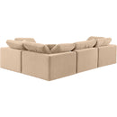 Meridian Comfy Beige Velvet Modular Sectional IMAGE 3