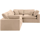 Meridian Comfy Beige Velvet Modular Sectional IMAGE 5
