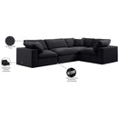 Meridian Comfy Black Velvet Modular Sectional IMAGE 10