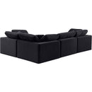 Meridian Comfy Black Velvet Modular Sectional IMAGE 3