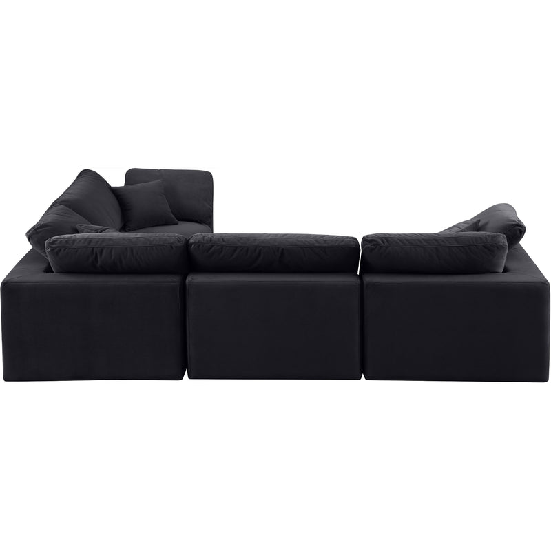 Meridian Comfy Black Velvet Modular Sectional IMAGE 4