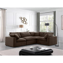Meridian Comfy Brown Velvet Modular Sectional IMAGE 2