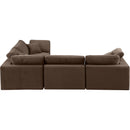 Meridian Comfy Brown Velvet Modular Sectional IMAGE 4