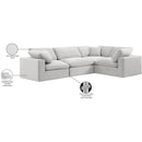Meridian Comfy Cream Velvet Modular Sectional IMAGE 10
