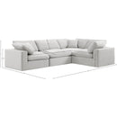 Meridian Comfy Cream Velvet Modular Sectional IMAGE 11
