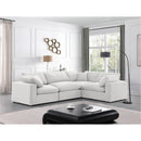 Meridian Comfy Cream Velvet Modular Sectional IMAGE 2