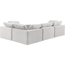 Meridian Comfy Cream Velvet Modular Sectional IMAGE 3