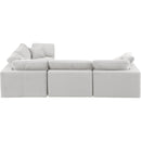 Meridian Comfy Cream Velvet Modular Sectional IMAGE 4