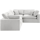 Meridian Comfy Cream Velvet Modular Sectional IMAGE 5