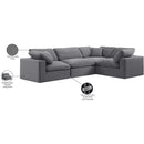 Meridian Comfy Grey Velvet Modular Sectional IMAGE 10