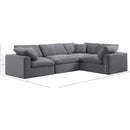 Meridian Comfy Grey Velvet Modular Sectional IMAGE 11