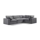 Meridian Comfy Grey Velvet Modular Sectional IMAGE 1