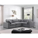 Meridian Comfy Grey Velvet Modular Sectional IMAGE 2
