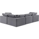 Meridian Comfy Grey Velvet Modular Sectional IMAGE 3