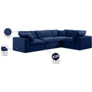 Meridian Comfy Navy Velvet Modular Sectional IMAGE 10
