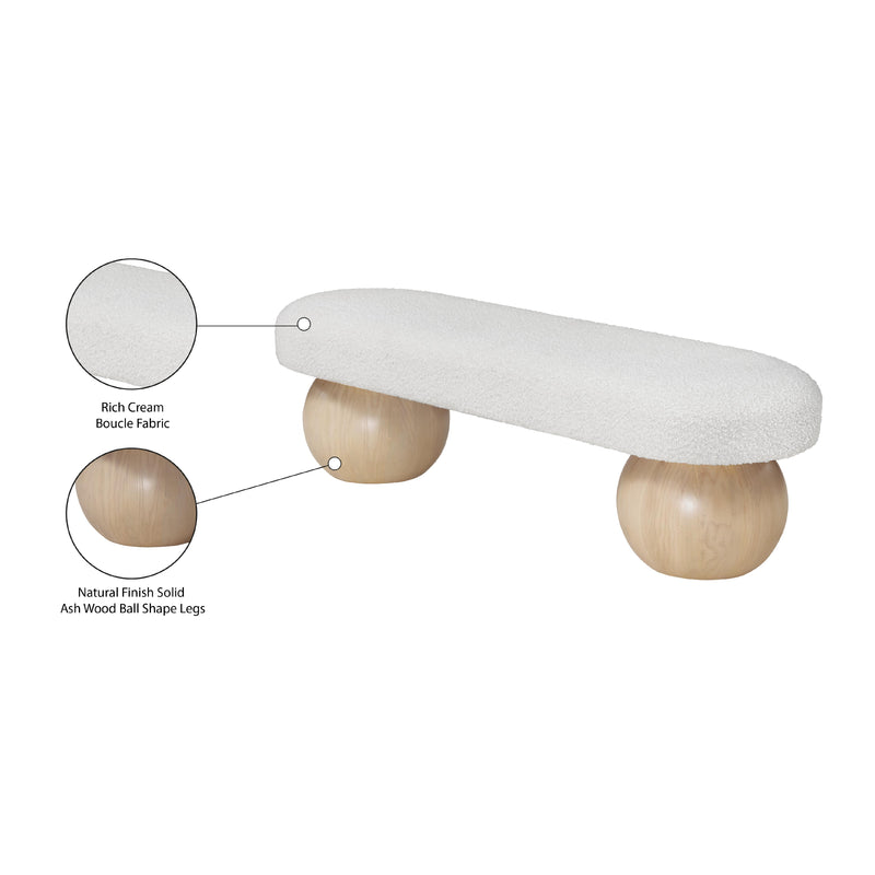Meridian Bowie Cream Bench IMAGE 8