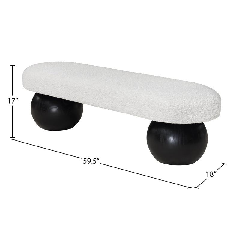 Meridian Bowie Cream Bench IMAGE 7