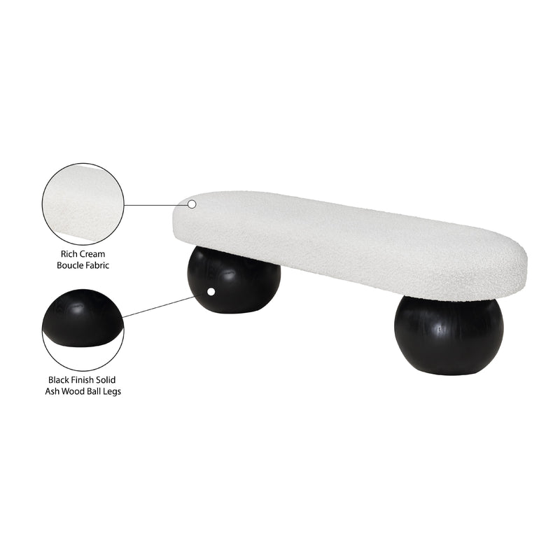 Meridian Bowie Cream Bench IMAGE 8