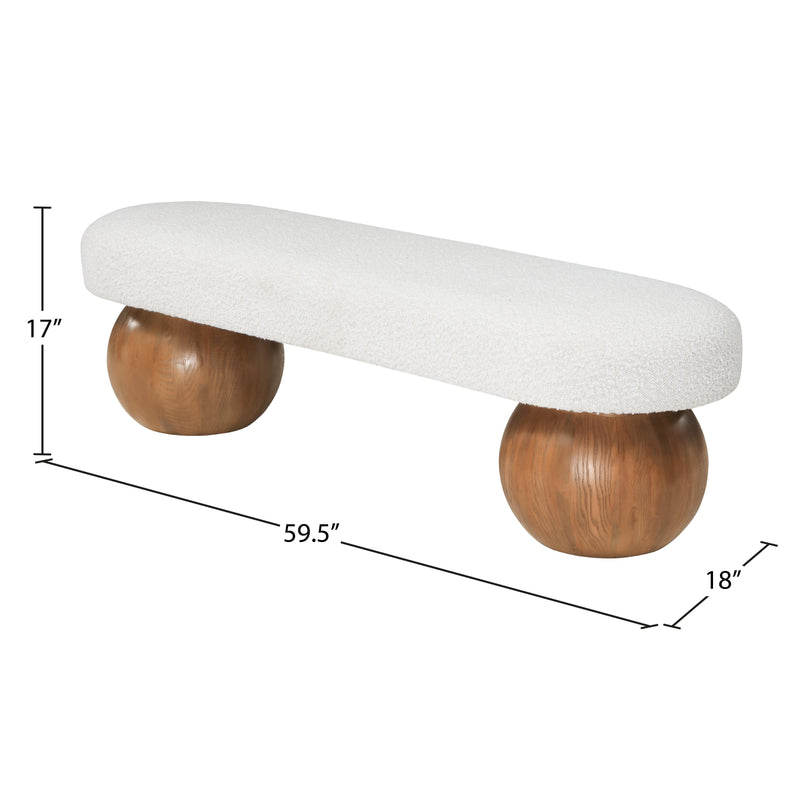 Meridian Bowie Cream Bench IMAGE 7