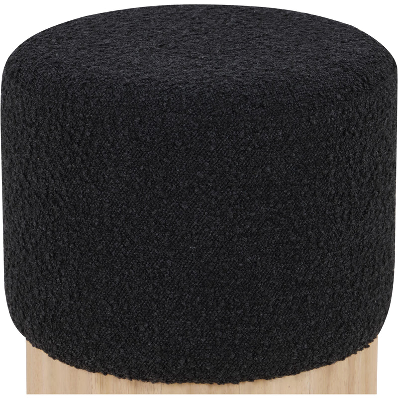Meridian Veranda Black Boucle Fabric Ottoman/Stool IMAGE 3