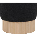 Meridian Veranda Black Boucle Fabric Ottoman/Stool IMAGE 4