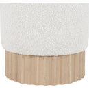 Meridian Veranda Cream Boucle Fabric Ottoman/Stool IMAGE 3