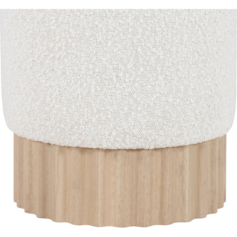 Meridian Veranda Cream Boucle Fabric Ottoman/Stool IMAGE 3
