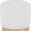 Meridian Veranda Cream Boucle Fabric Ottoman/Stool IMAGE 4