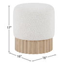 Meridian Veranda Cream Boucle Fabric Ottoman/Stool IMAGE 5