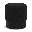Meridian Veranda Black Boucle Fabric Ottoman/Stool IMAGE 1