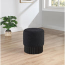 Meridian Veranda Black Boucle Fabric Ottoman/Stool IMAGE 2